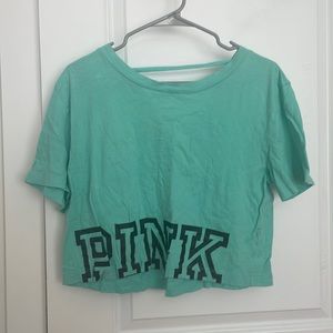 Turquoise women’s pink crop top